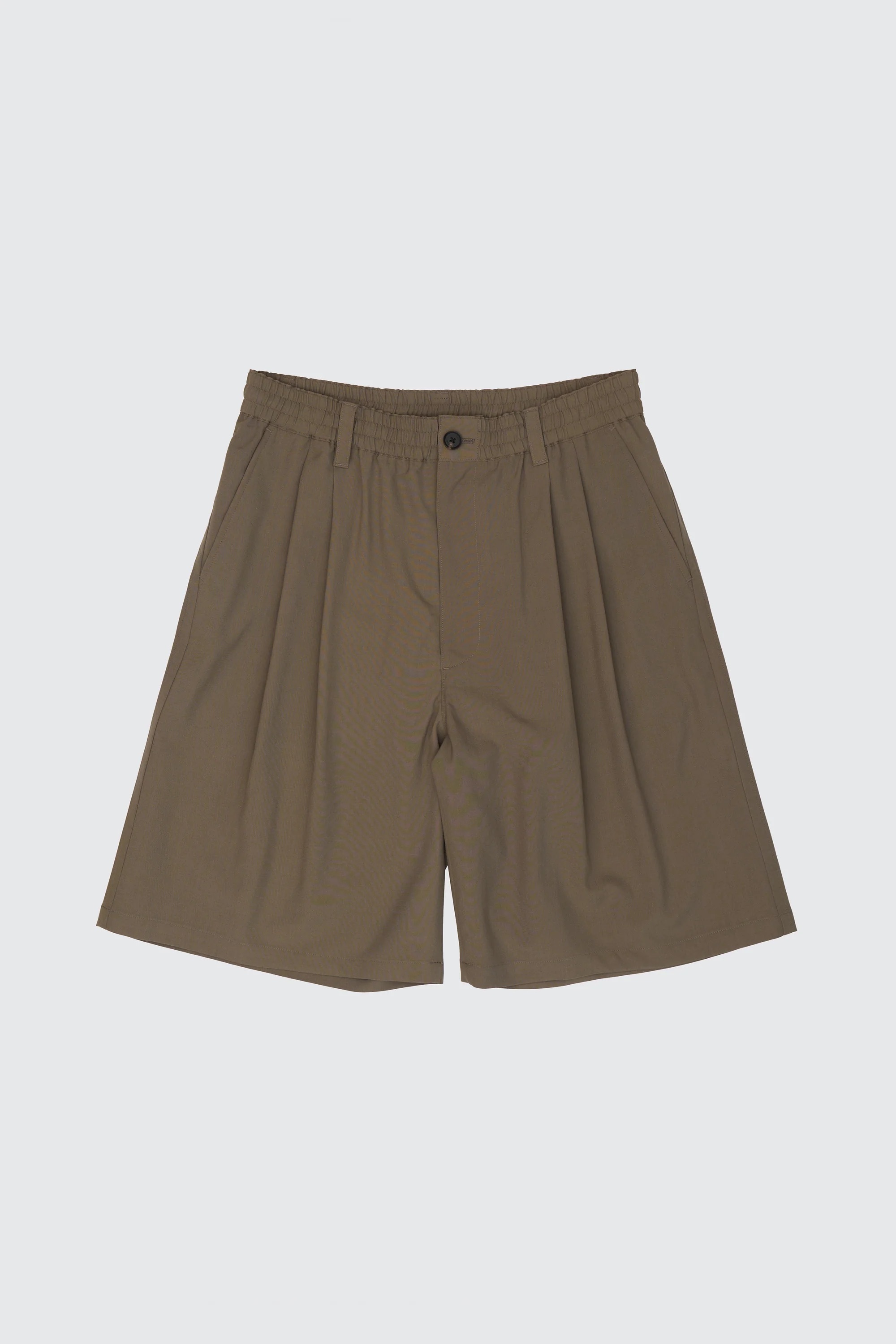 YOKE WOOL WASHER TROPICAL 2PLEATED EASY SHORTS (2COL)
