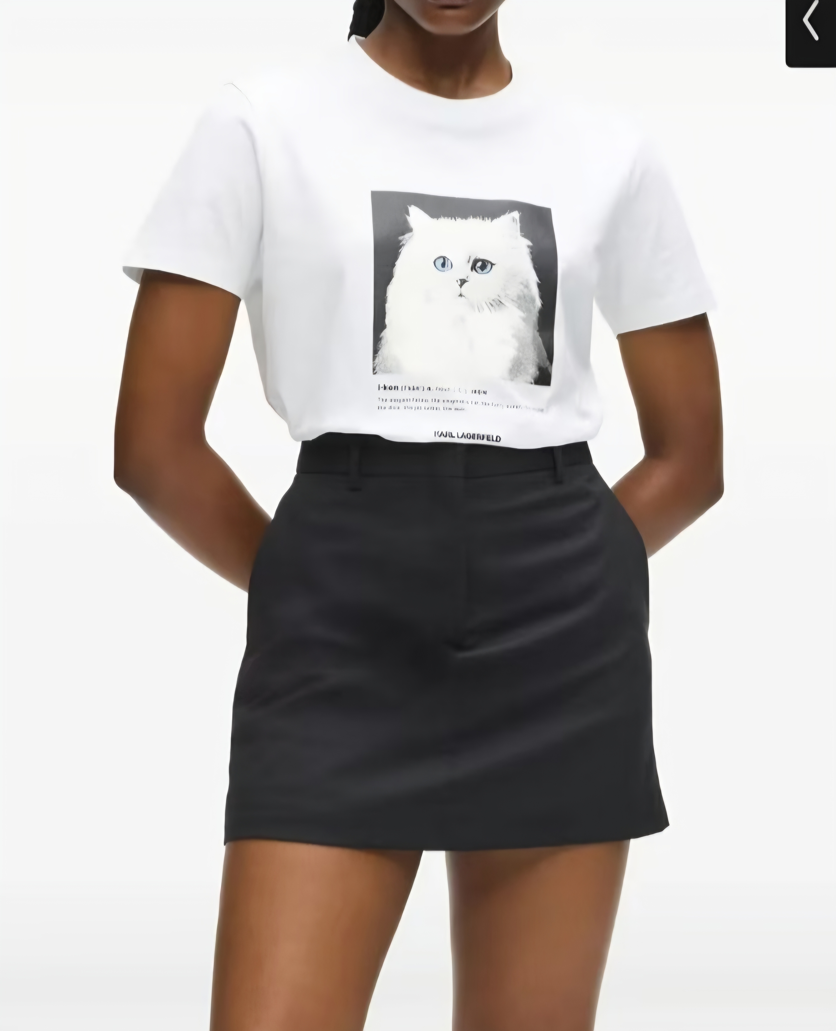 KARL 老佛爺 白貓圖案 女款 Tee