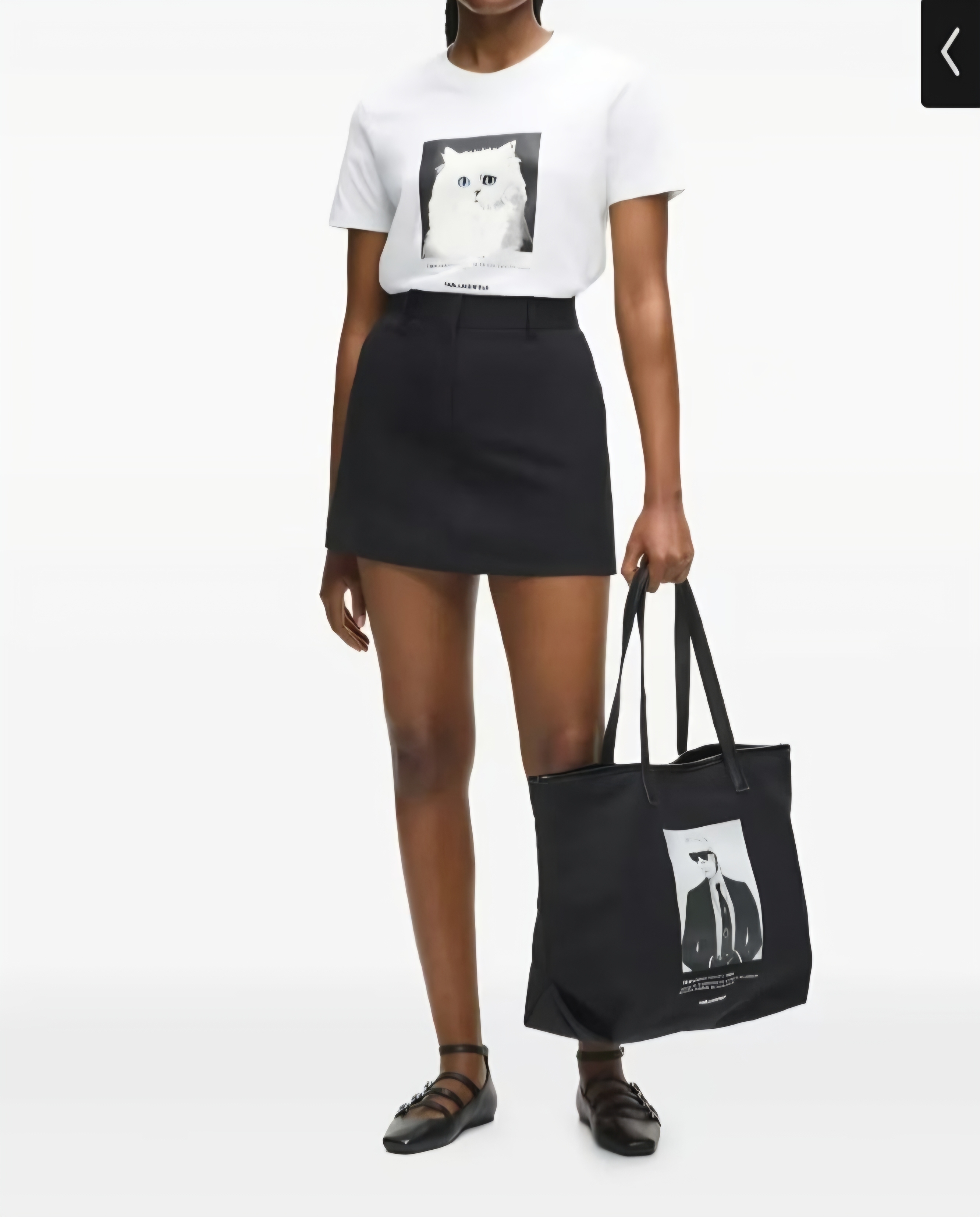 KARL 老佛爺 白貓圖案 女款 Tee