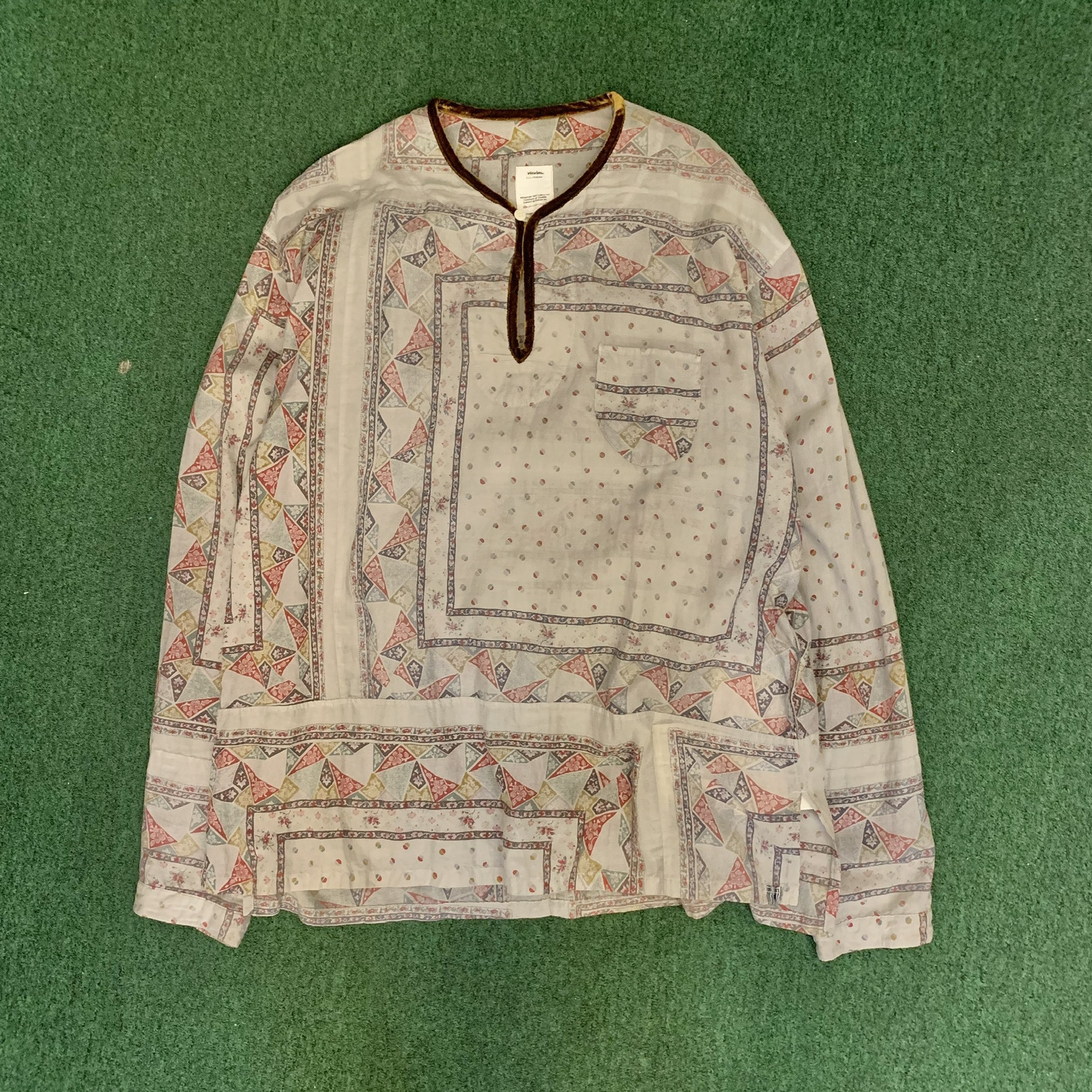 LAST SALE: VISVIM TUNIC P.O PATCHWORK *NATURAL DYE 天然染 - GREY SIZE 3 IN STOCK NOW (現貨發售中)