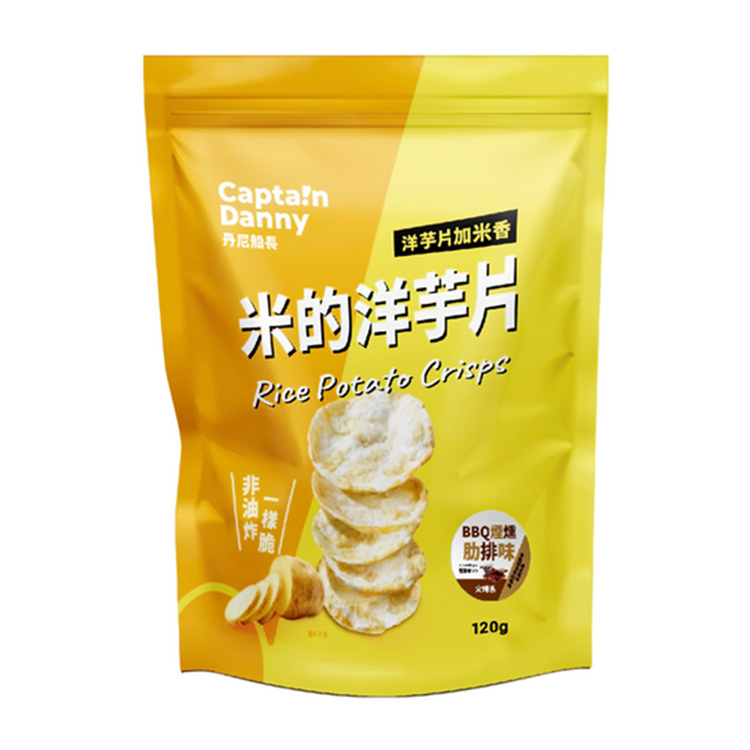 丹尼船長 - 非油炸米的洋芋片 BBQ煙燻肋排味 120g/包