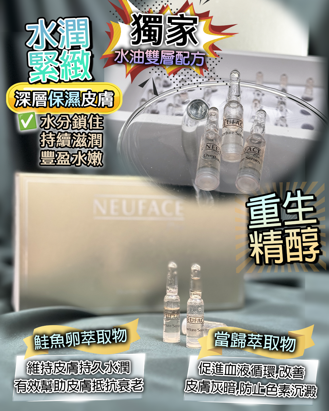🇫🇷 法國護膚美學直擊 - Neuface Pro Overture Serum 送 Citrine Firming Face & Body Oil + Obsidian Protection Face Cream  +  Obsidian Protection Toner（貨期兩個月）