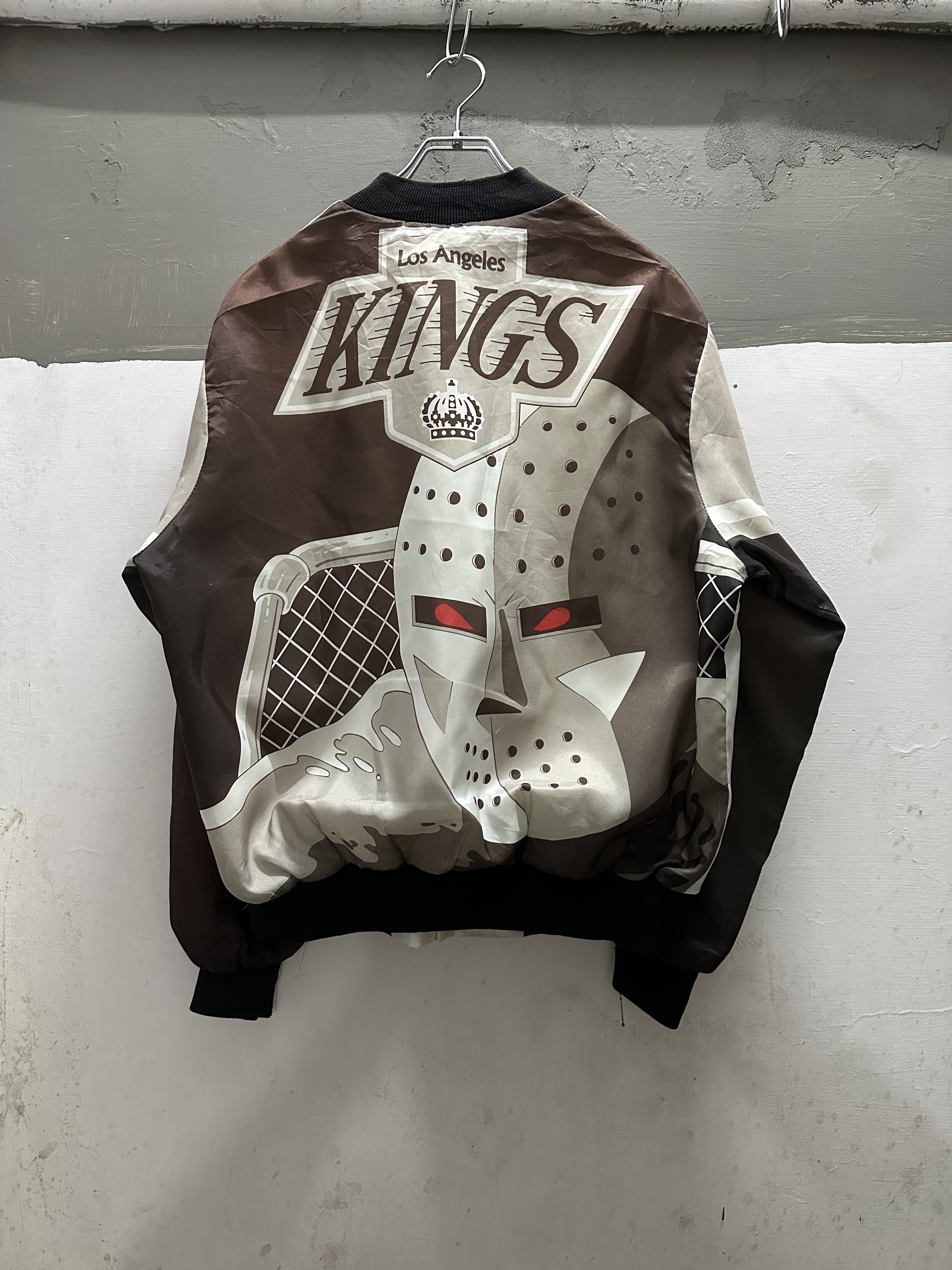 90’s LA KINGS CHALK LINE NYLON SATIN JACKET