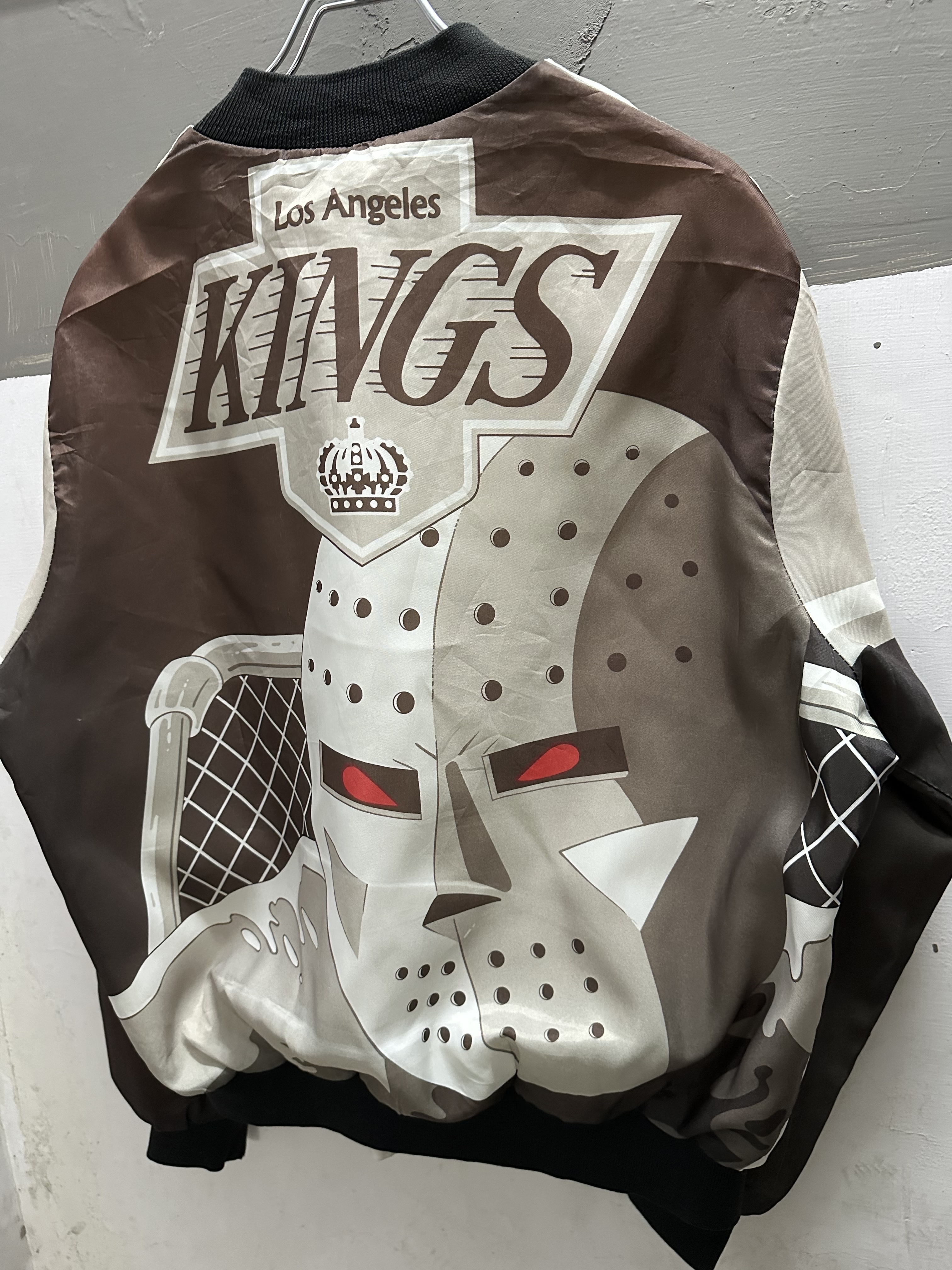 90’s LA KINGS CHALK LINE NYLON SATIN JACKET