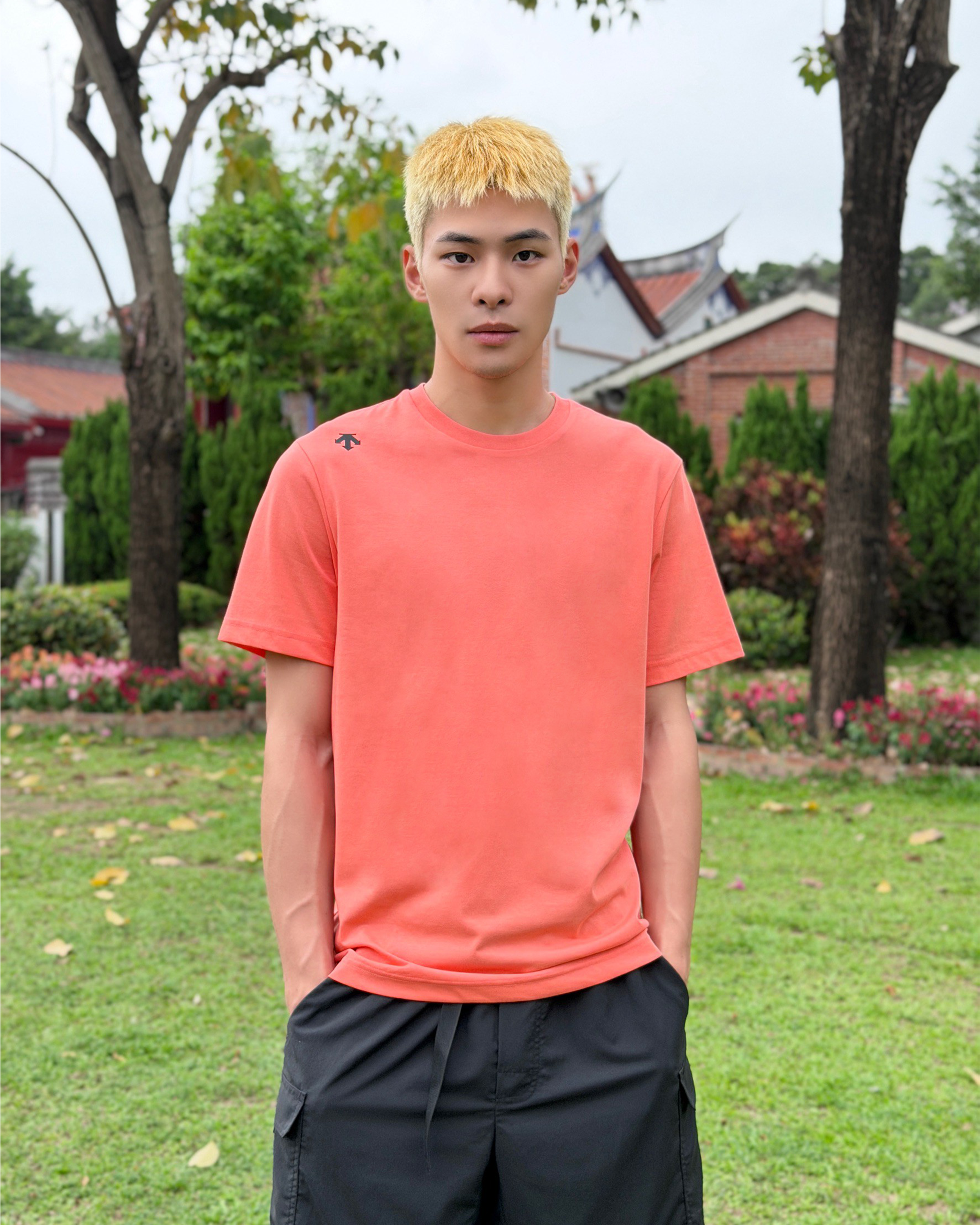 Descente 迪桑特 肩上小標 素面 短T 素T 短袖上衣