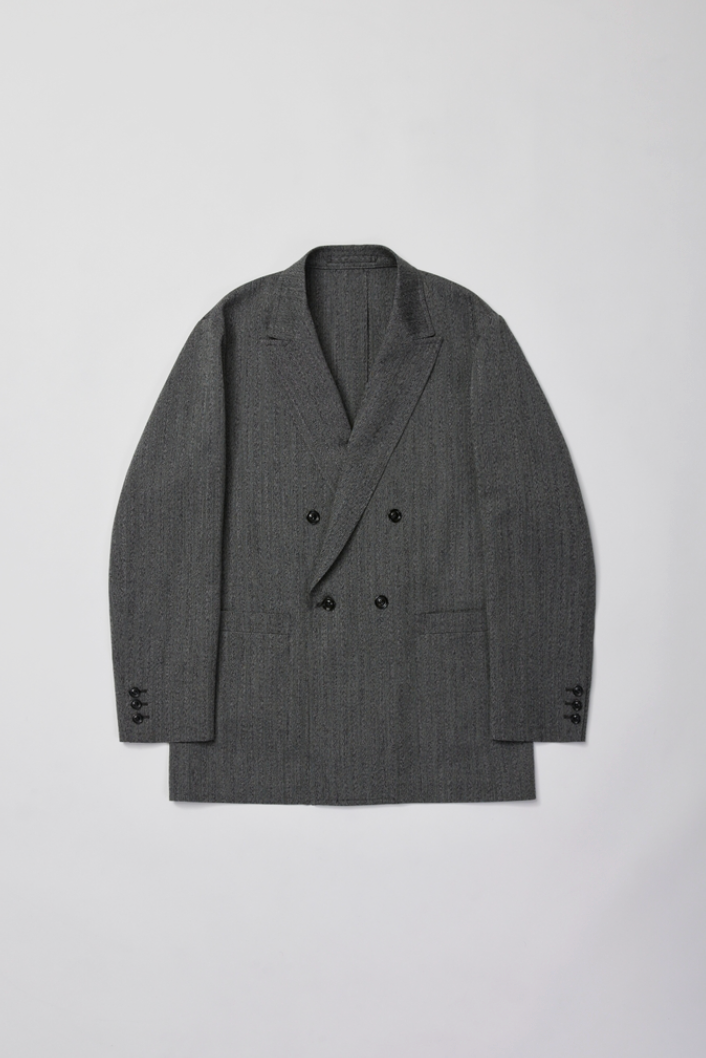 ULTERIOR WOOL WASHI HERRINGBONE DB JKT