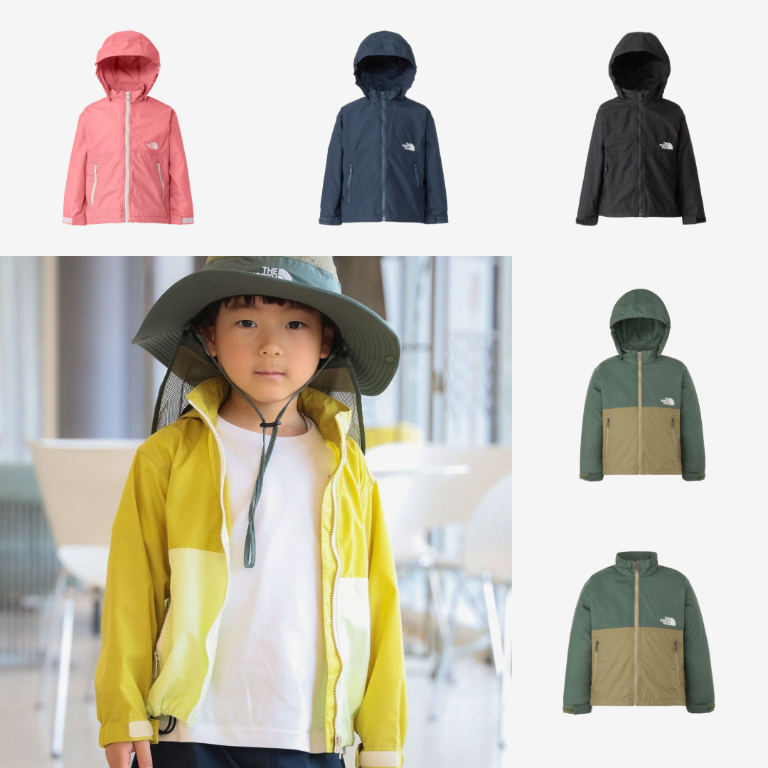 預購┃日本 中童款 TNF Toddler Compact Jacket 小孩 防潑水 可拆帽 可收納 外套