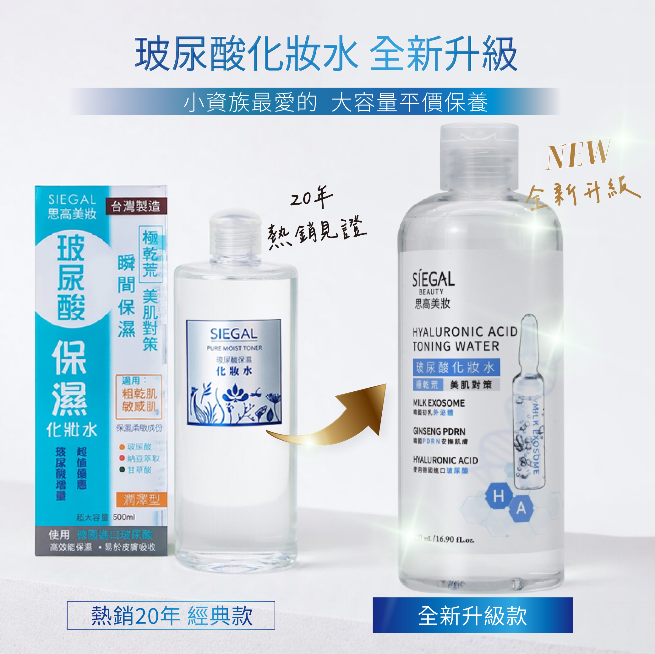 玻尿酸外泌體保濕化妝水500mL