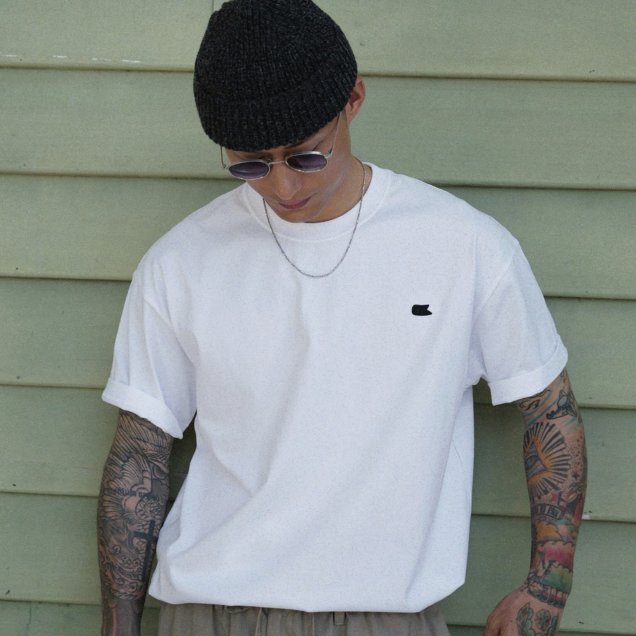 [ 予約限定 ]  UNBENT® - 26SS Embroidered Basic Cotton Crew Neck T-Shirt " EB-26SS "