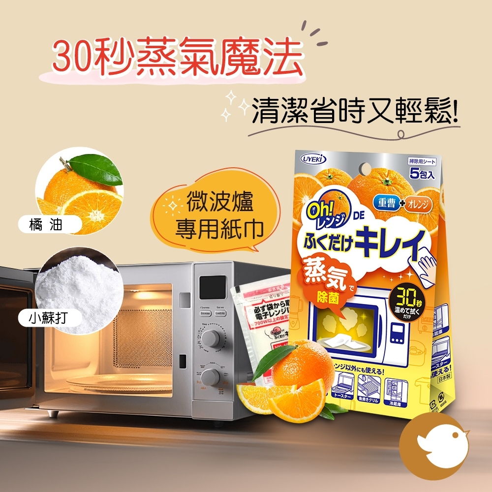 【多莉推薦】JP UYEKI 微波爐專用蒸氣除菌紙 5包 8100