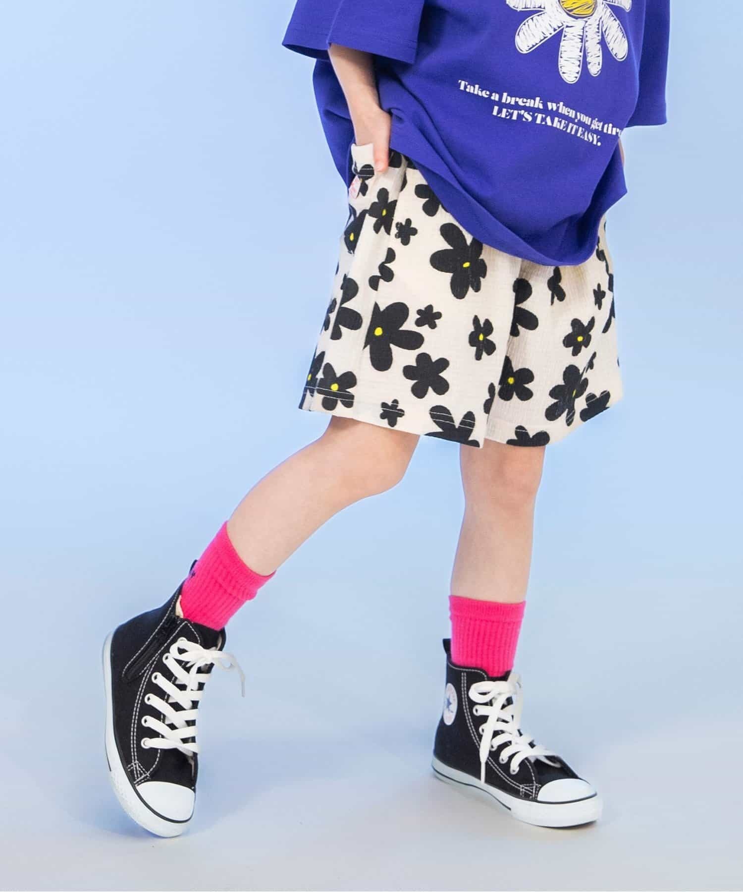 日本 F.O.KIDS 特殊編織 減汗熱帶五分休閒短褲 (100) R323056