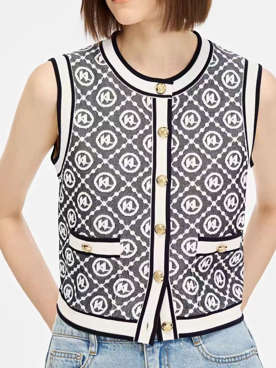 KARL 灰色 monogram 女款 背心外套 #4-27