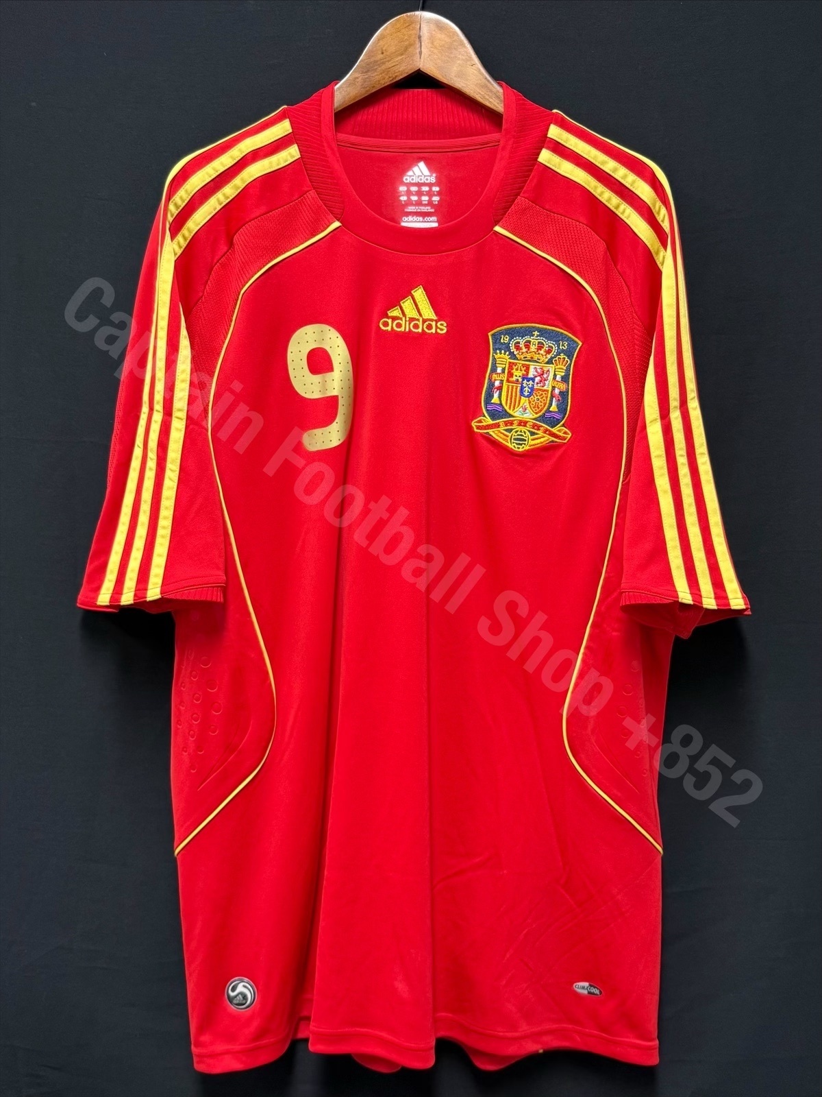 Spain 2008 UEFA Euro Adidas Home Shirt #9 TORRES