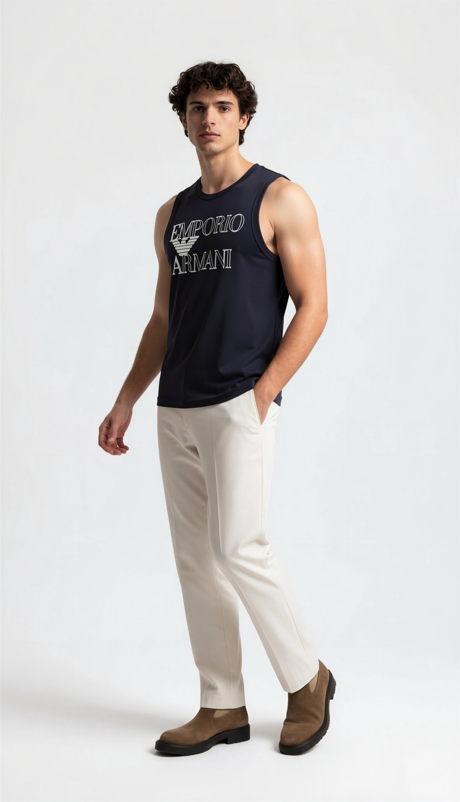 Armani basic 男款 背心Tee