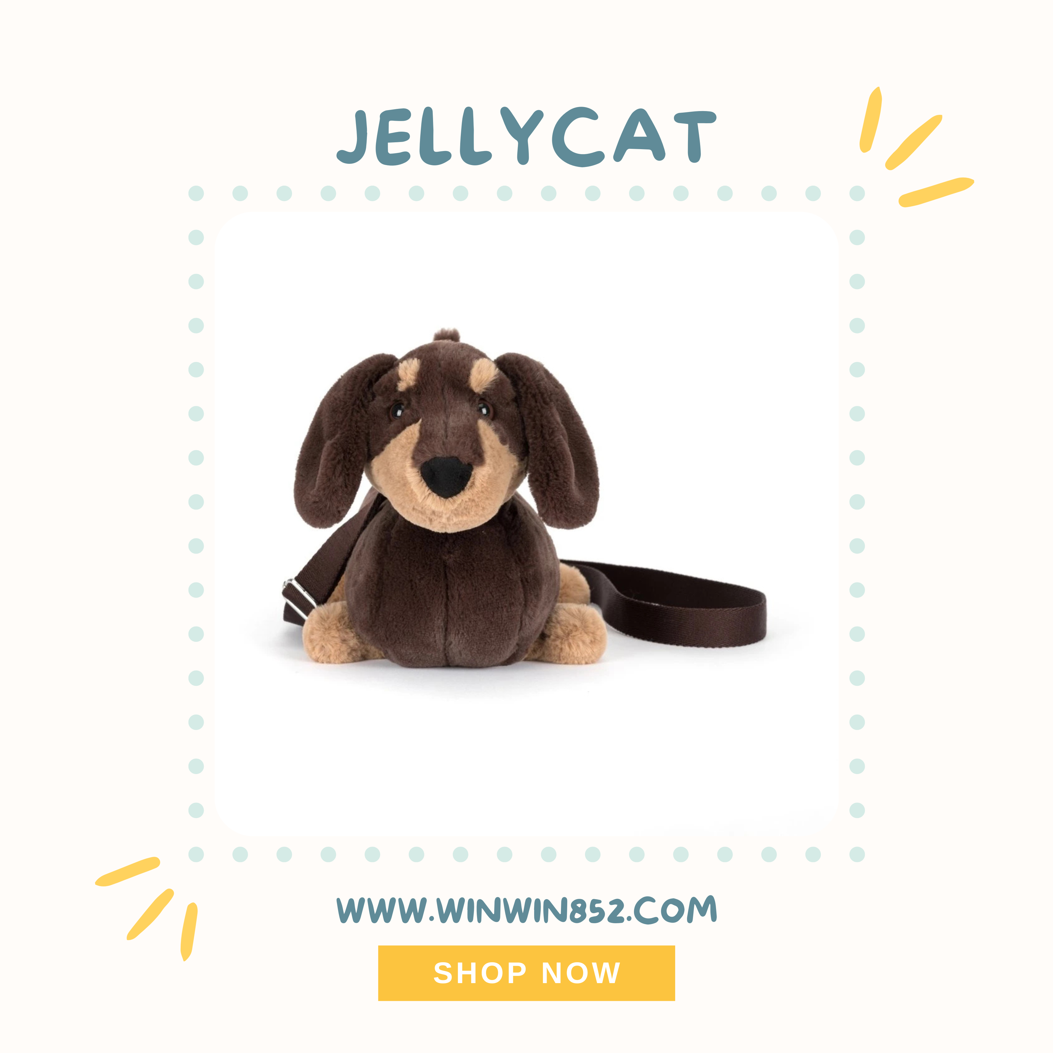 Jellycat Otto Sausage Dog Shoulder Bag (New Version)