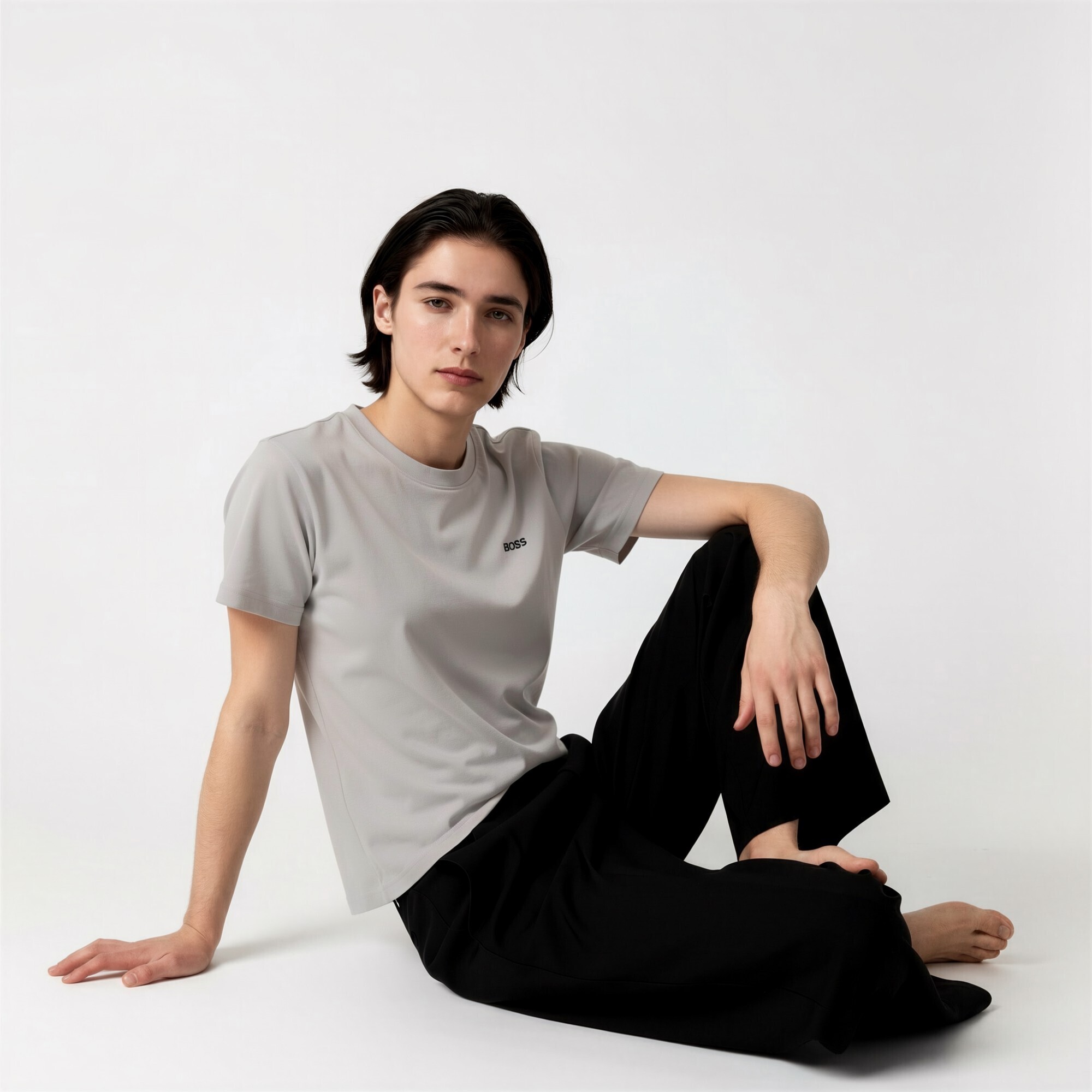 HUGO BOSS 刺繡logo 男款 基礎 tee #4-27