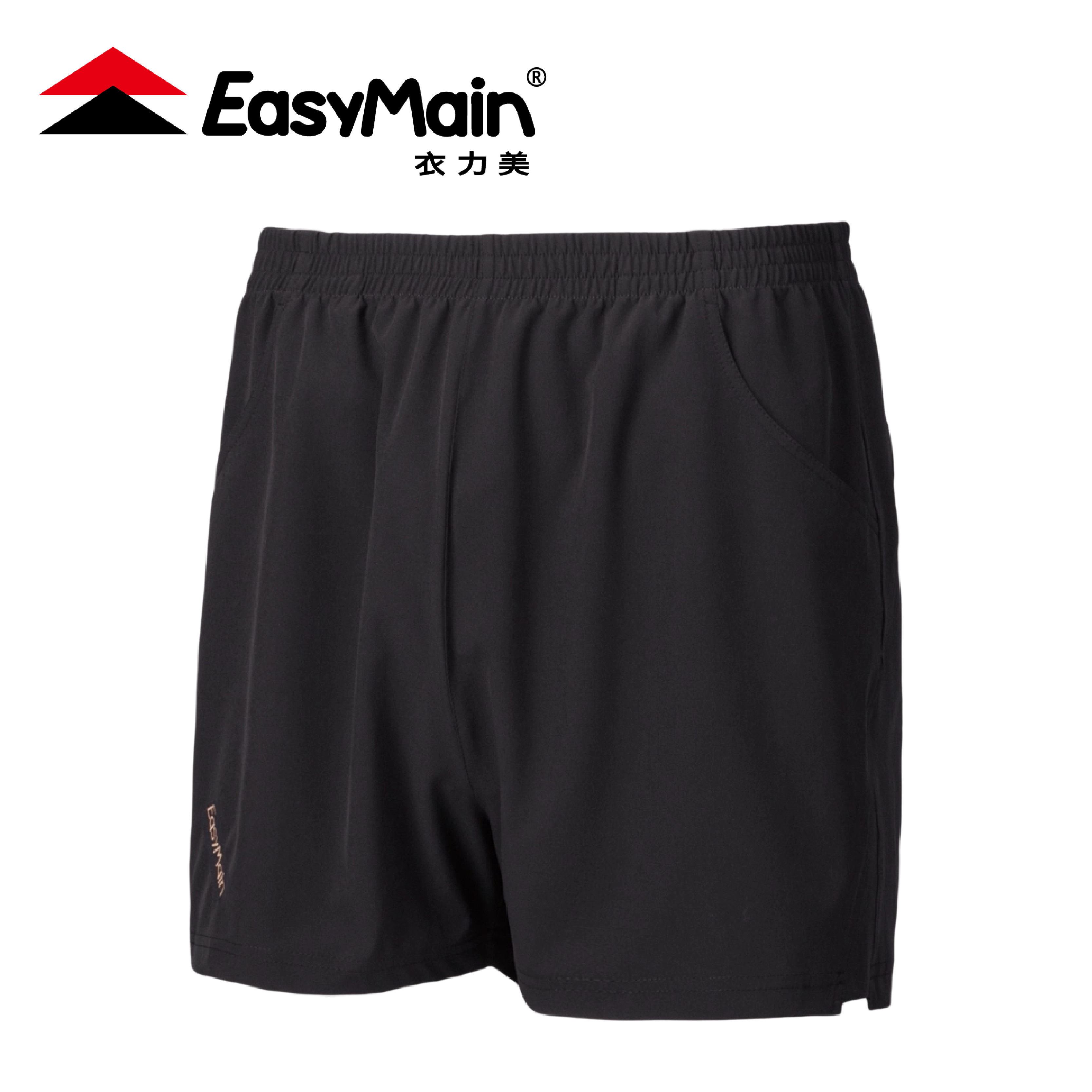 EasyMain 衣力美 彈性速乾運動短褲 男款 (黑色) 20EMR22045