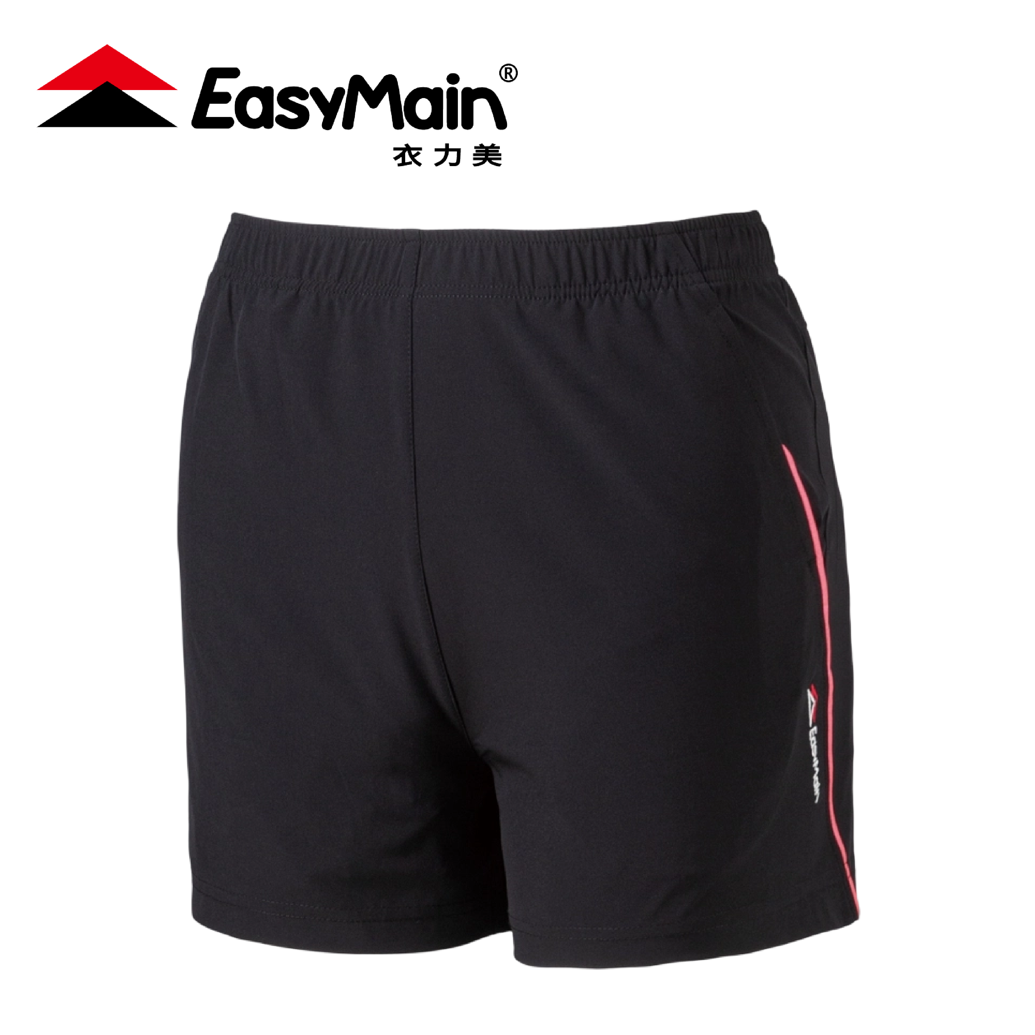 EasyMain 衣力美 彈性速乾運動短褲 女款 (黑色) 20EMR22046