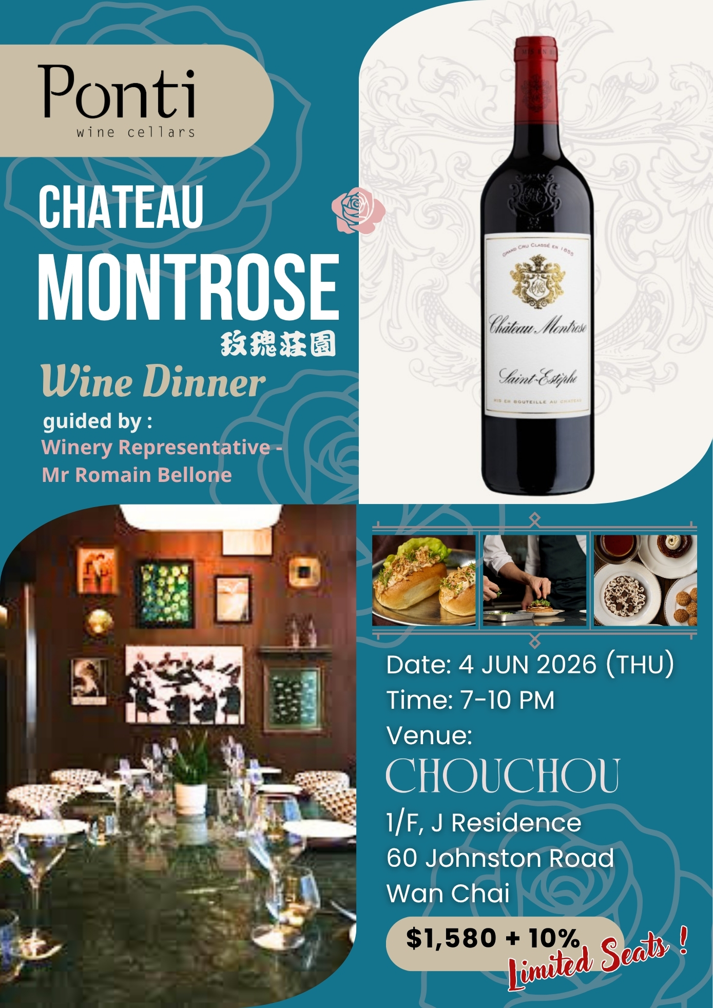 Chateau Montrose Wine Dinner at ChouChou (4 June 2026, Thursday)