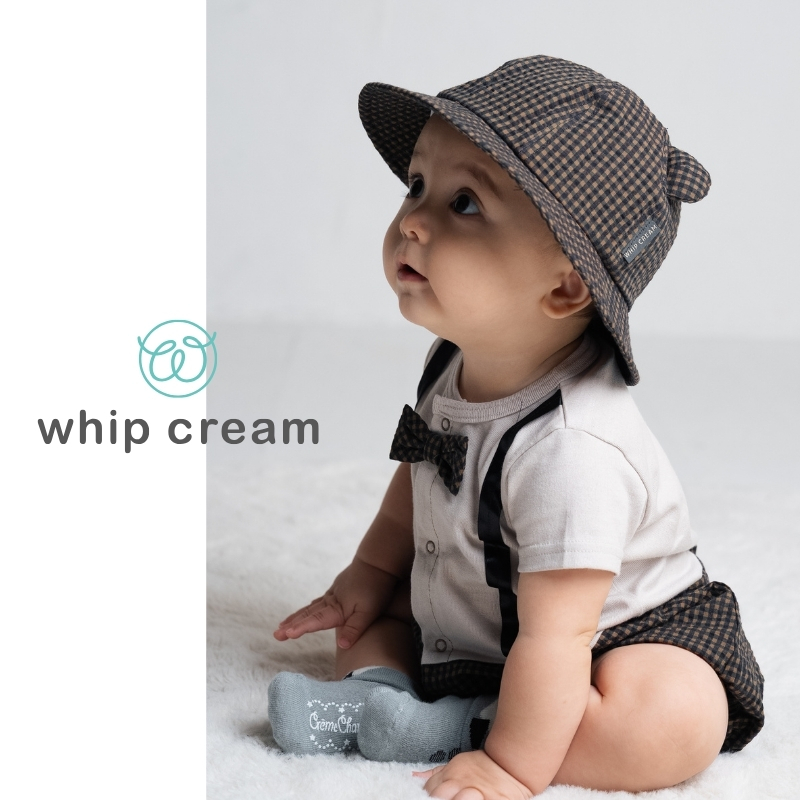 【日本 whip cream】有機棉格紋連身包屁衣