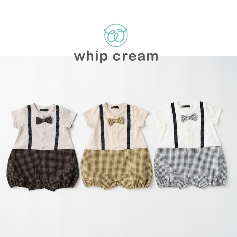 【日本 whip cream】有機棉格紋連身包屁衣