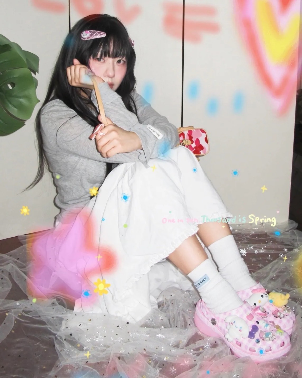 CROCS CLASSIC PLATFORM CLOGS X HELLO KITTY 聯名款 防水 厚底 雲朵洞洞鞋