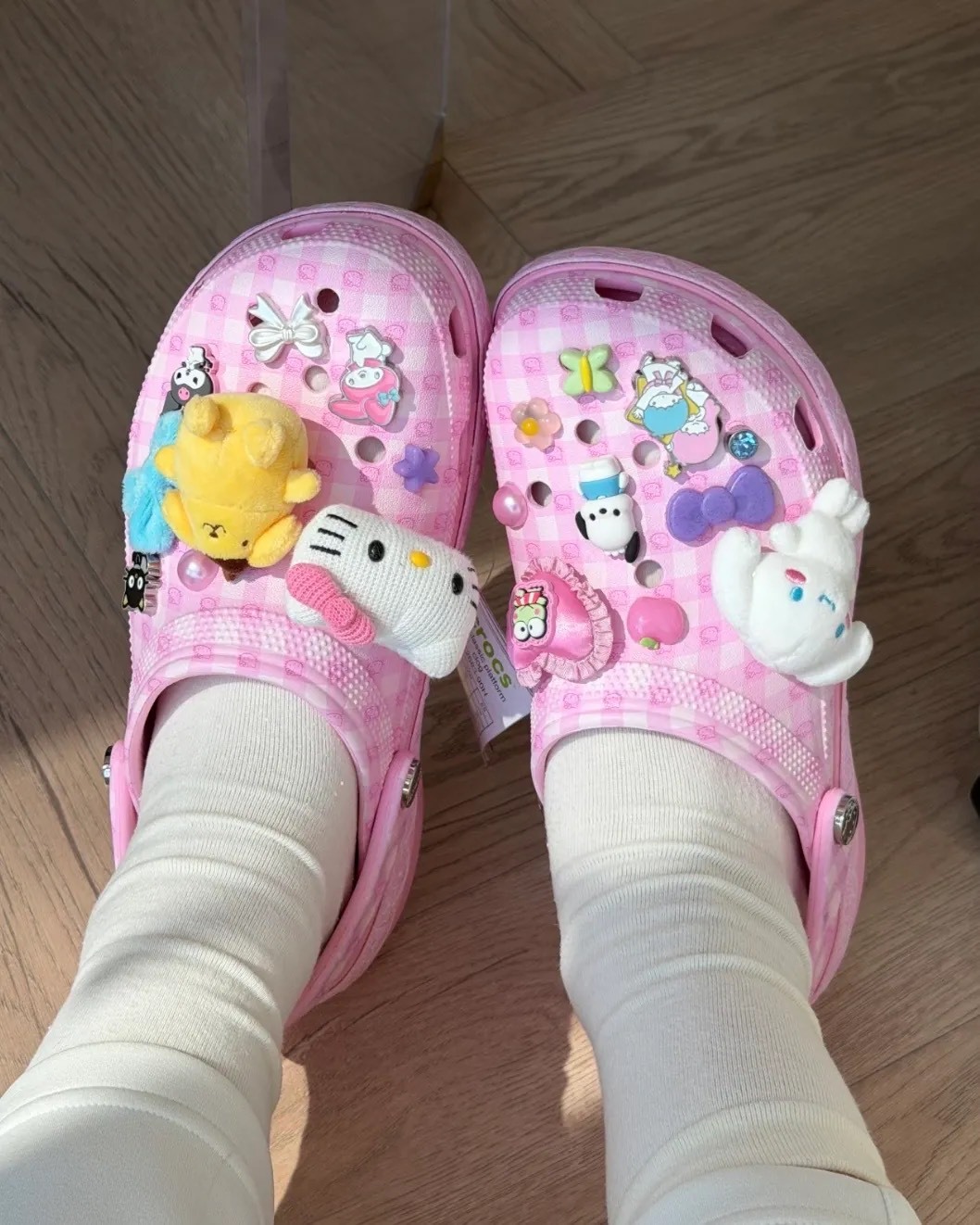 CROCS CLASSIC PLATFORM CLOGS X HELLO KITTY 聯名款 防水 厚底 雲朵洞洞鞋