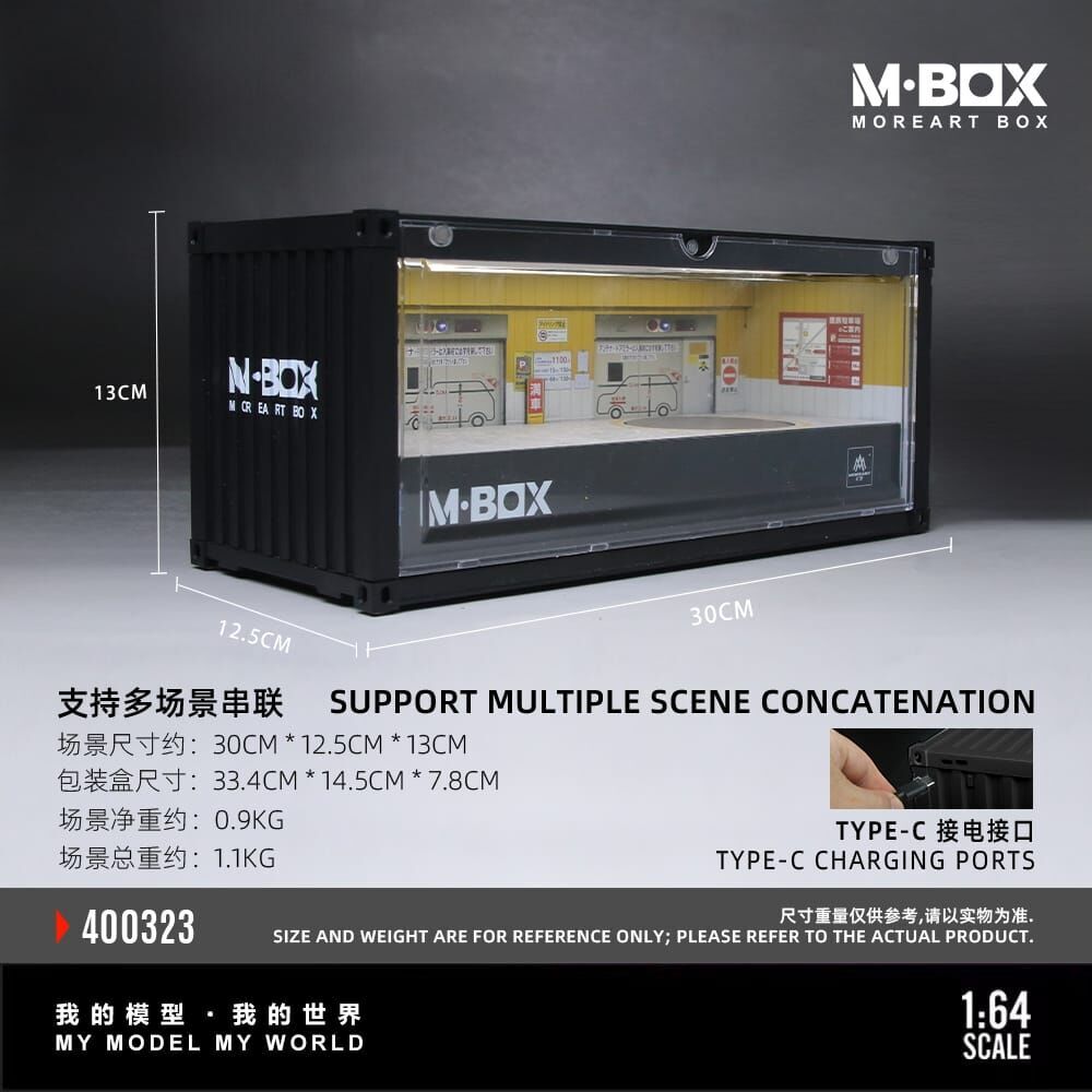 PO-$160 * MBOX * 1:64 DIORAMA - CONTAINER MODEL STORAGE SCENE -PARKING01