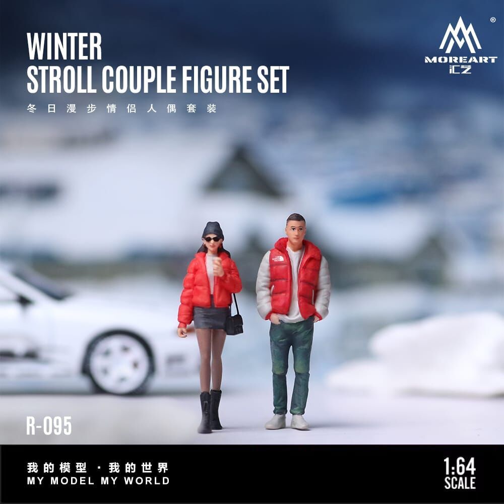 PO-$70 * MOREART * 1:64 FIGURE - WINTER STROLL COUPLE FIGURE SET