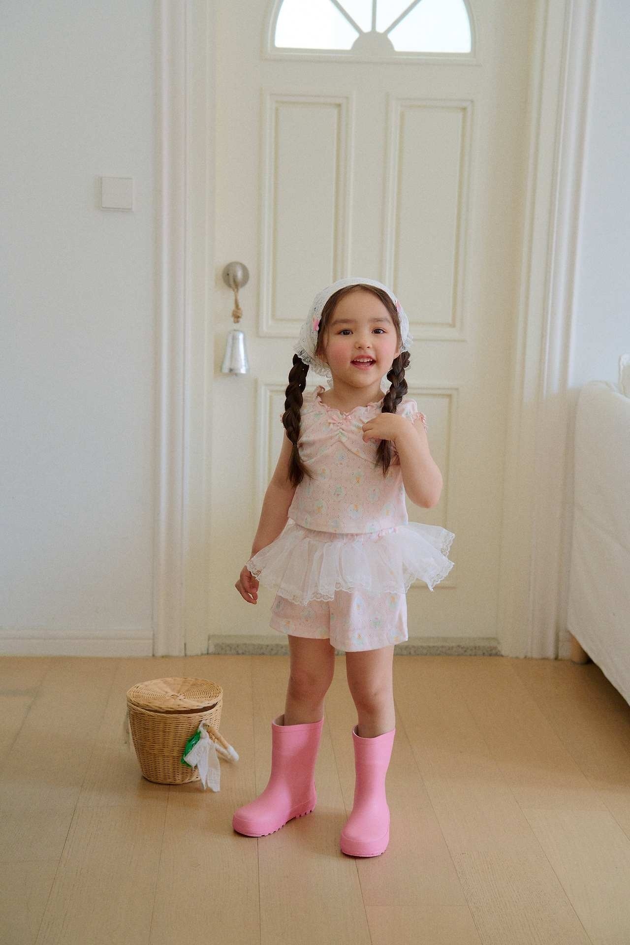 Chouchou Shasha Ice Cream Shirring Top