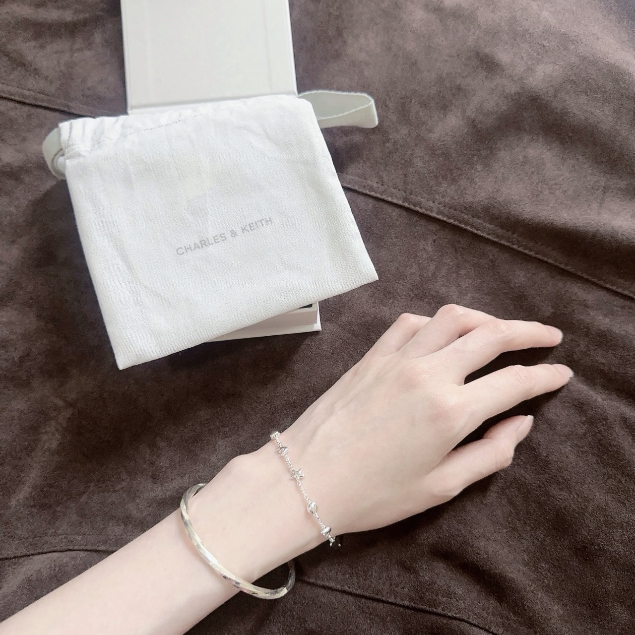 【預購】CHARLES & KEITH 海星貝殼手鍊 銀色 CK512120434