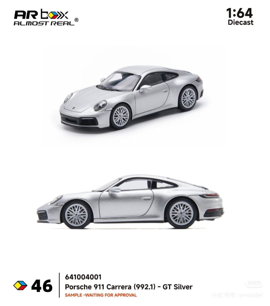 預訂:1/64 Almost Real  #46 Porsche 911 Carrera (992.1) GT Silver (641004001 )