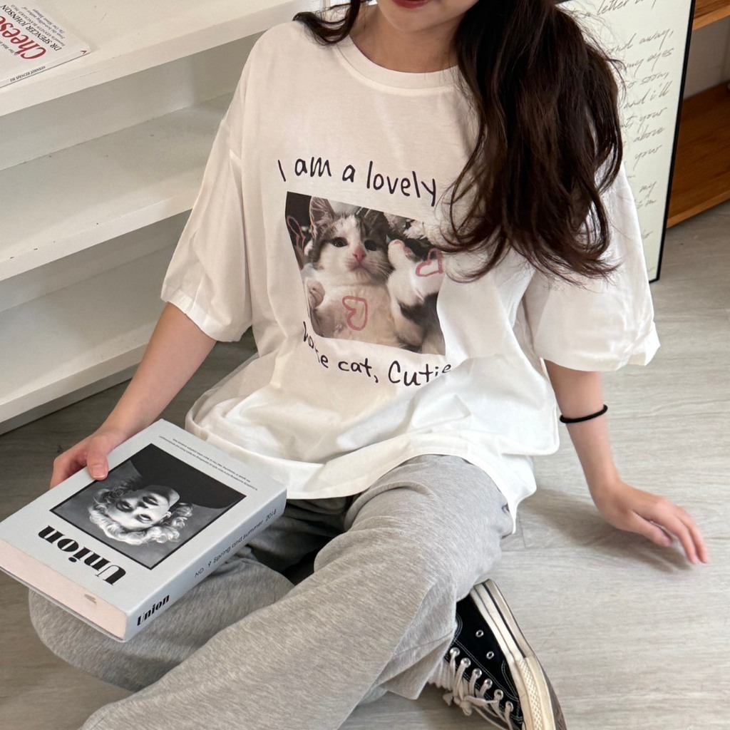 7005  lovely貓貓照片短T