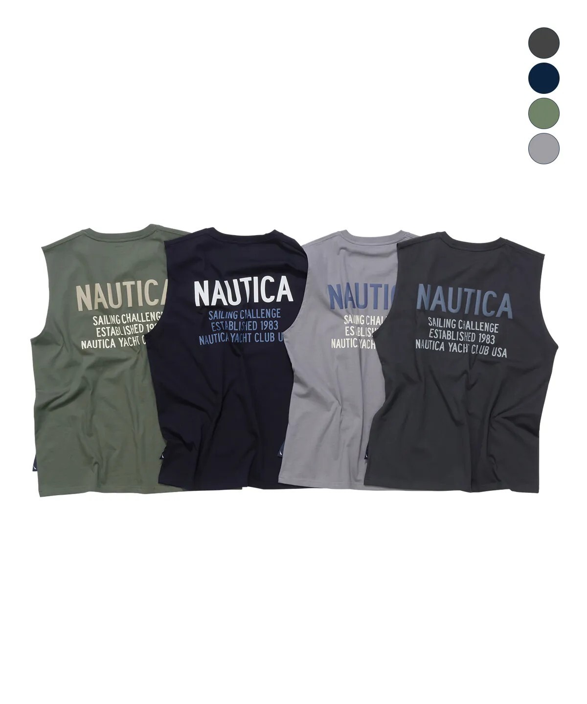 【OWN】NAUTICA 大LOGO 印花 無袖上衣 背心 春夏新品 26SS 不分男女 炭灰 深藍 橄欖綠 灰色