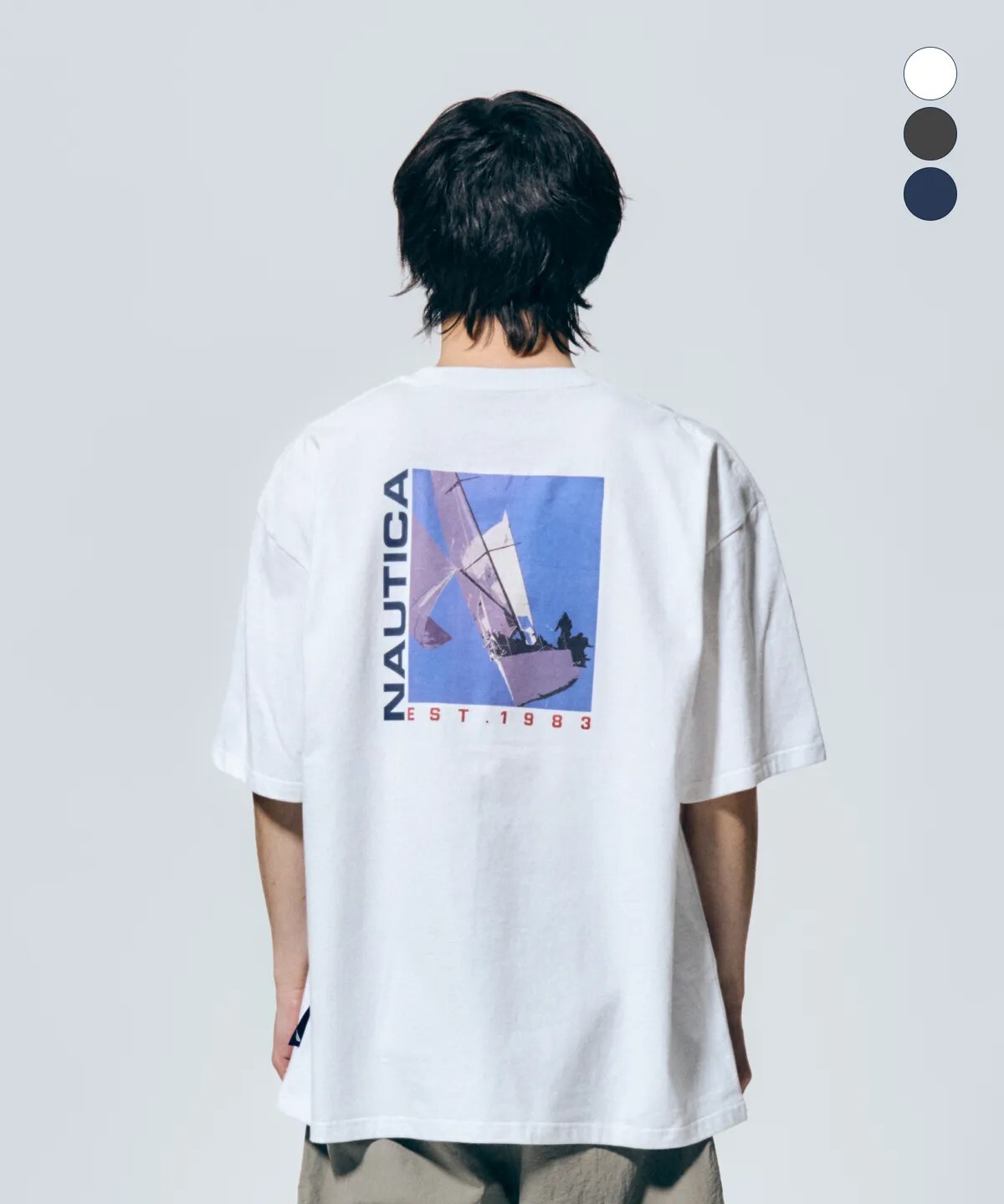【OWN】NAUTICA 大LOGO 印花 短袖上衣 寬鬆 帆船 復古 春夏新品 26SS 不分男女 白色 炭灰 亮深藍