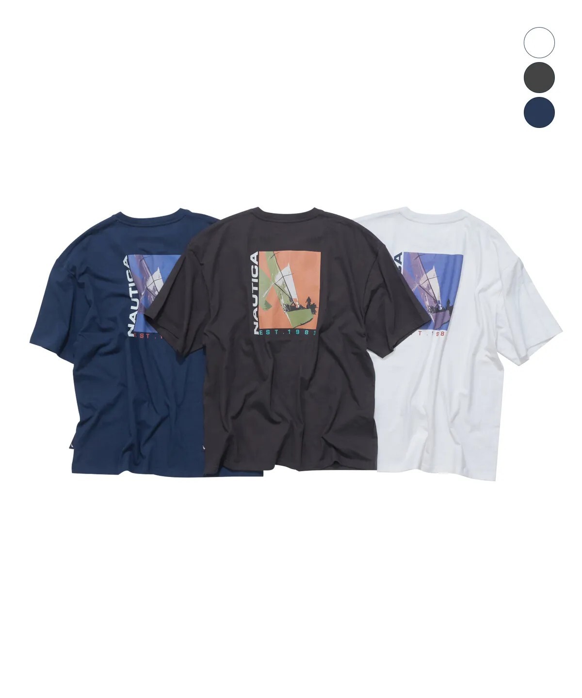 【OWN】NAUTICA 大LOGO 印花 短袖上衣 寬鬆 帆船 復古 春夏新品 26SS 不分男女 白色 炭灰 亮深藍