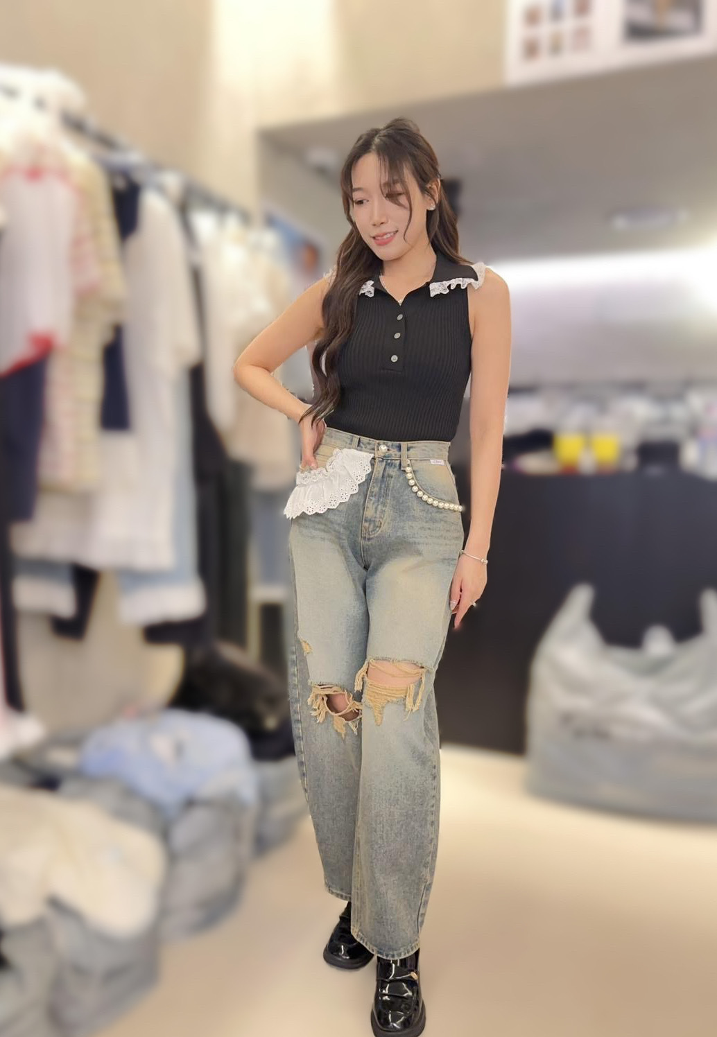 MP66  牛仔褲 👖 S腰 26 hip 42 長40M腰 28 hip 43 長40L腰 30長 40！hip 44$599[一口價]