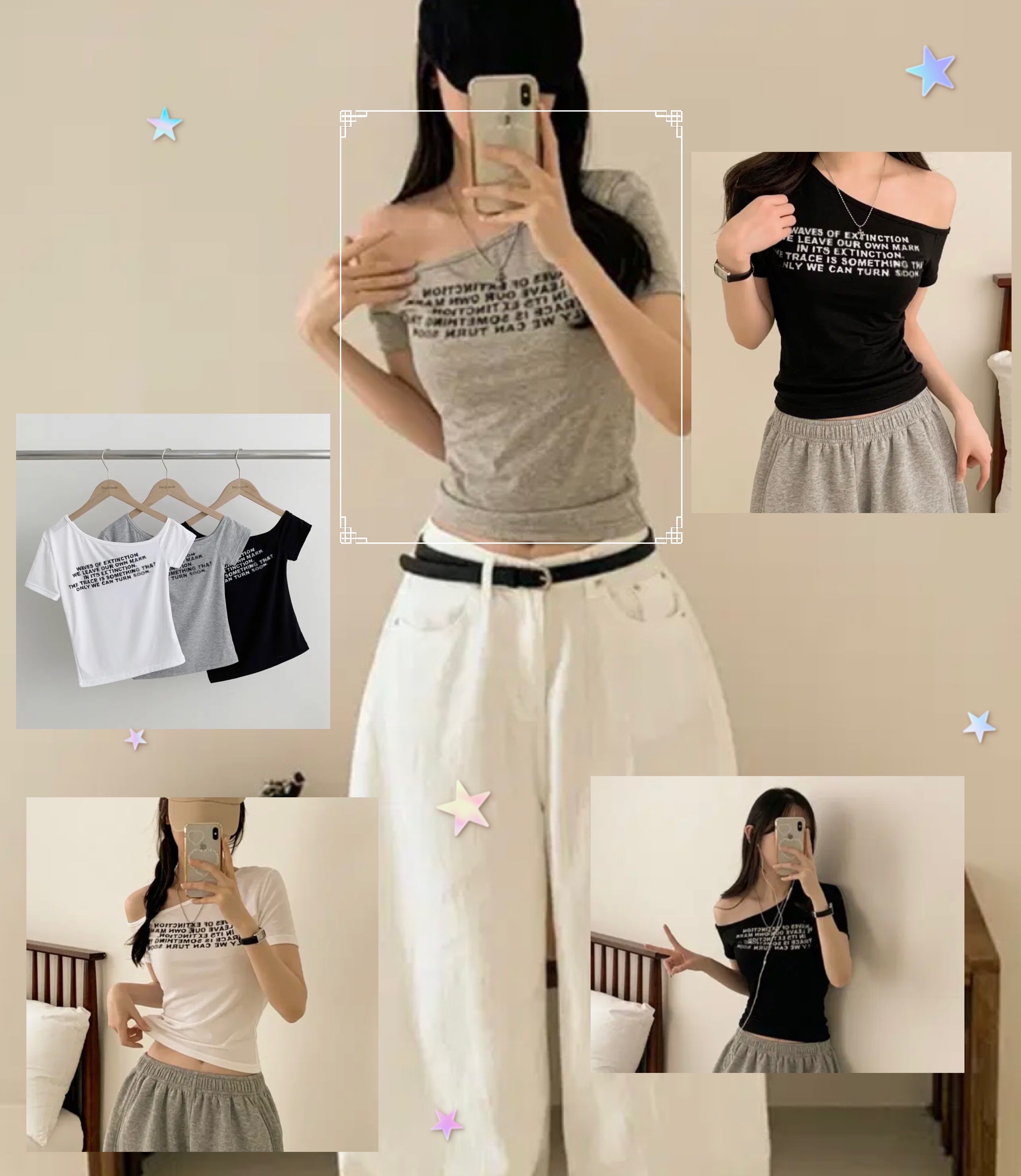【網站限時優惠】(短袖Ver.)Wave of Extinction One Shoulder Top