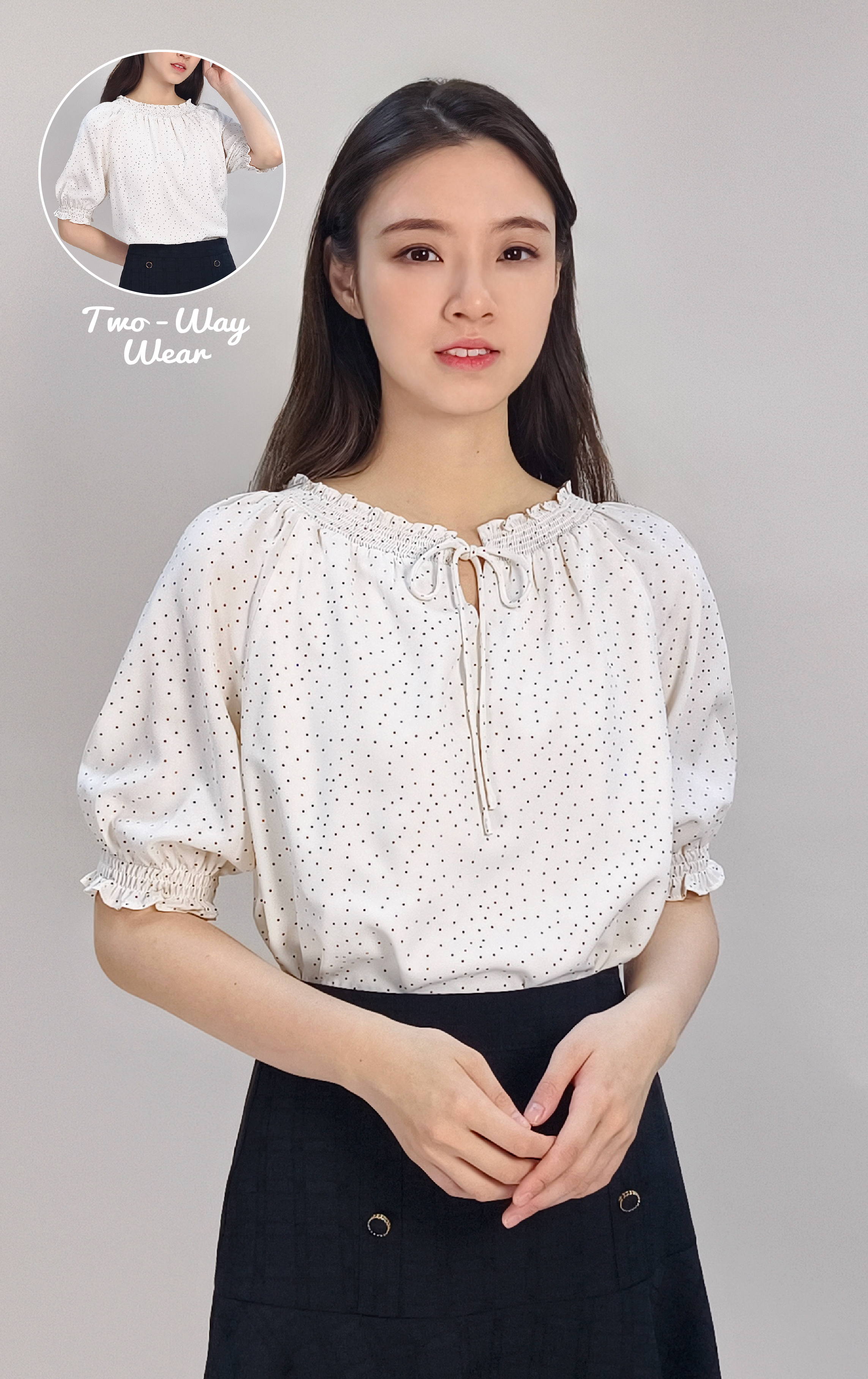 2-Ways Polka Dot Top SH0406