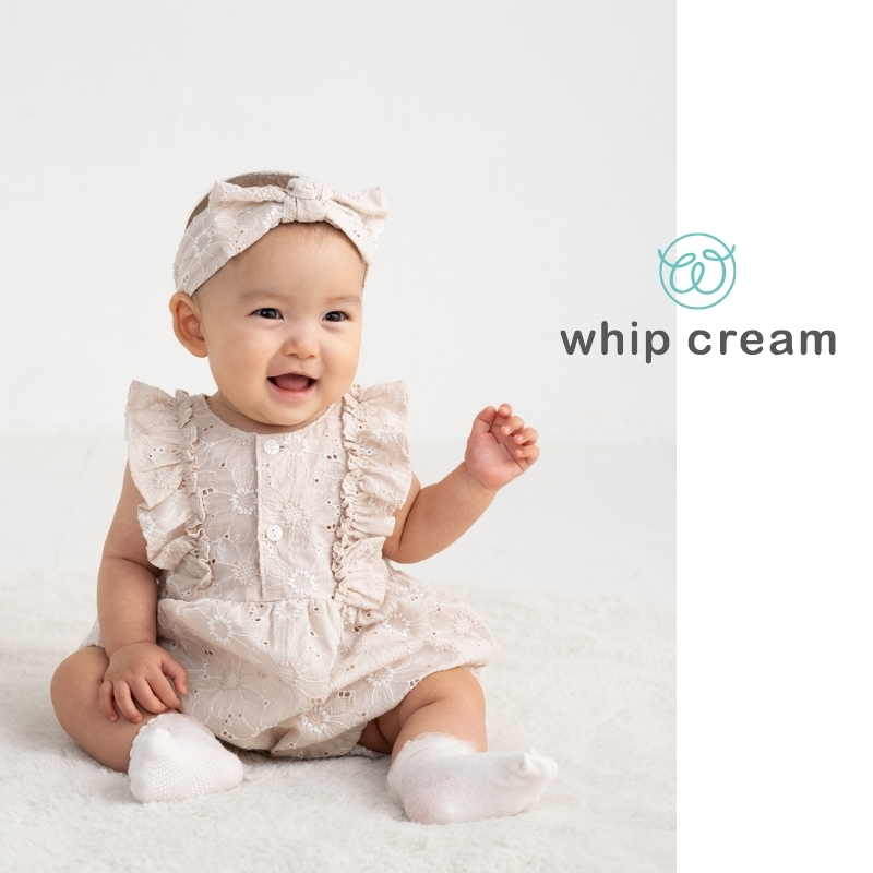 【日本 whip cream】刺繡蕾絲包屁衣