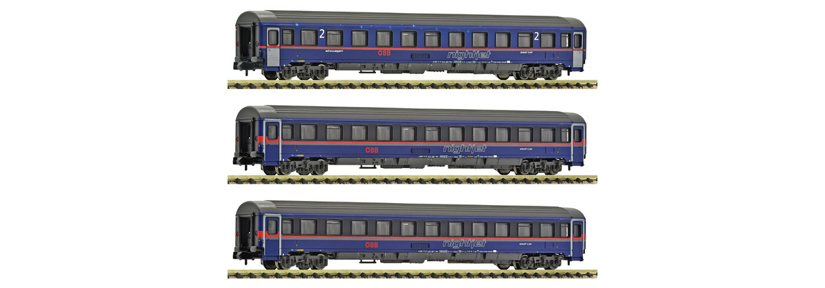 Fleischmann 6260084 N規 三節套裝：「夜行者」Eurofima車廂，奧地利聯邦鐵路