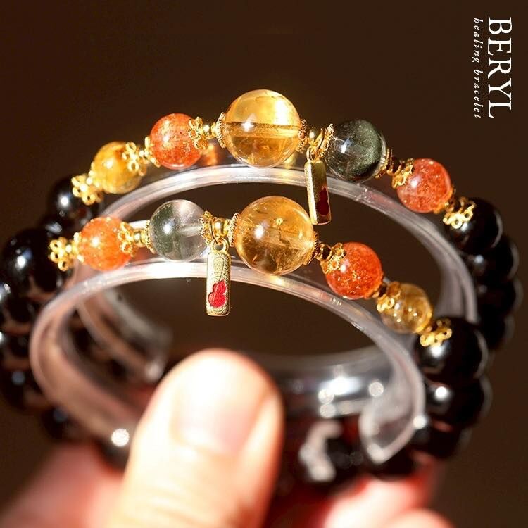 ＃母娘開光加持-赤馬年守財進寶・黑碧璽能量手串/加贈千歲爺加持的「馬年開運招財錢母」