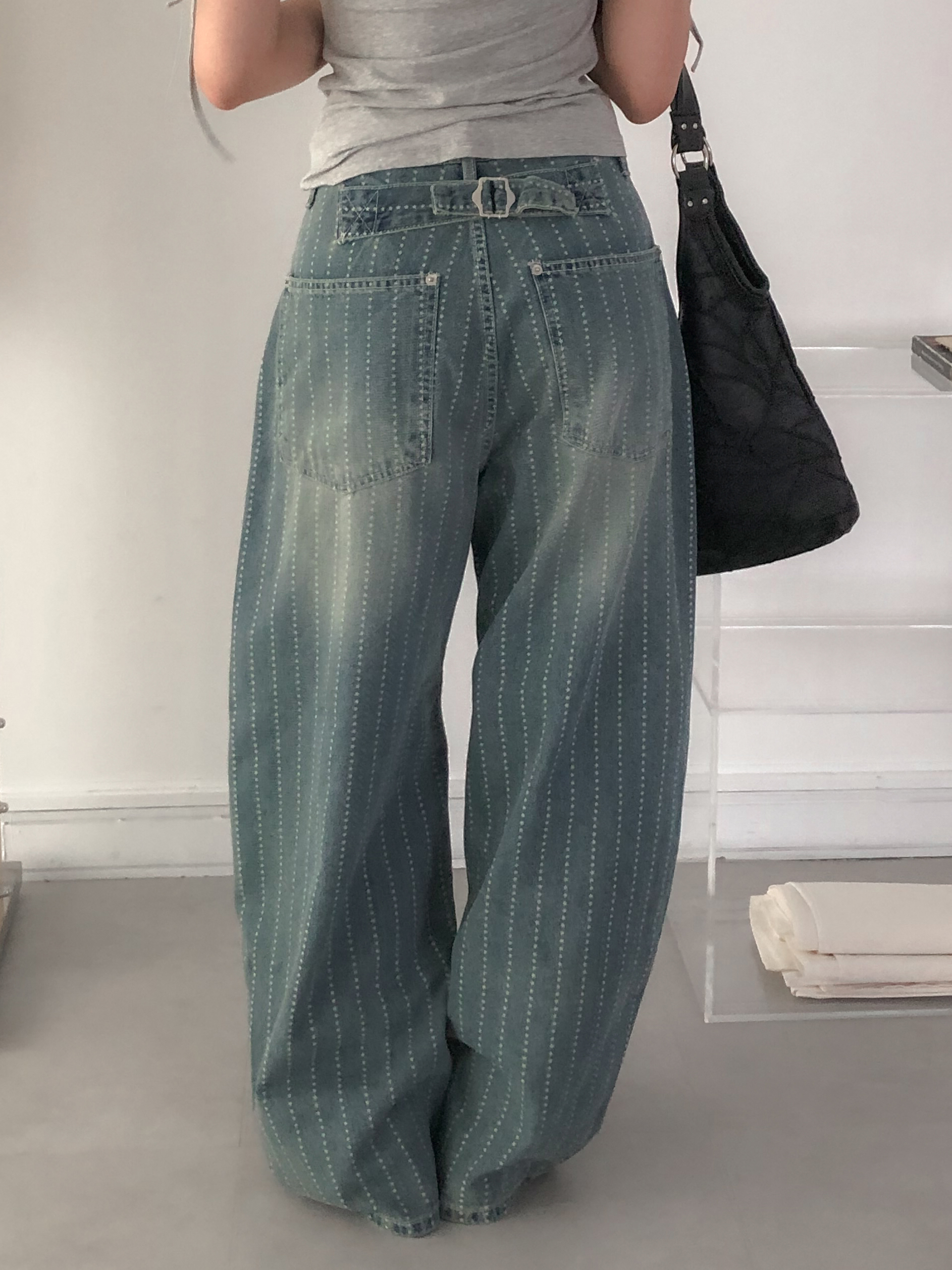 blue tab pants #長褲