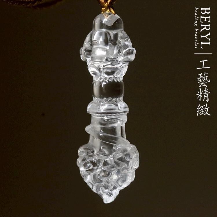 ＃母娘開光加持-天然高冰白水晶法器編織項鍊/ 加贈千歲爺加持的「馬年開運招財錢母」