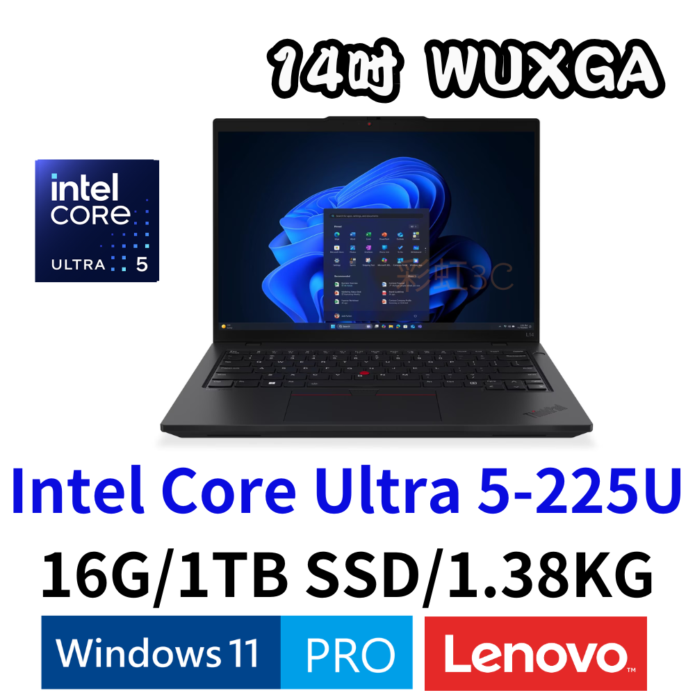 聯想 LENOVO ThinkPad L14 Gen 6 14吋商用筆電 Ultra 5/16G/1TBSSD/W11P (21S6S01100)