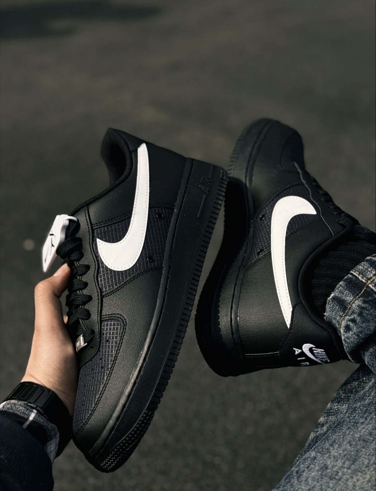 男鞋 NIKE AIR FORCE 1 '07 LV8 'Ripstop' 黑白 抗撕裂 格紋 皮革 經典 休閒鞋【IR0952-001】AF1