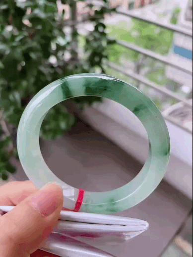 4185837 57mm冰飄花正圈翡翠手鐲 (56-58)