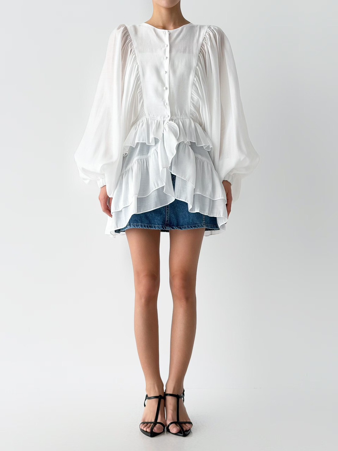 飄飄袖蛋糕襯衫