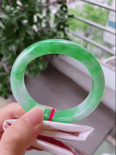 4185838 57.8mm冰飄綠正圈翡翠手鐲 (56-58)