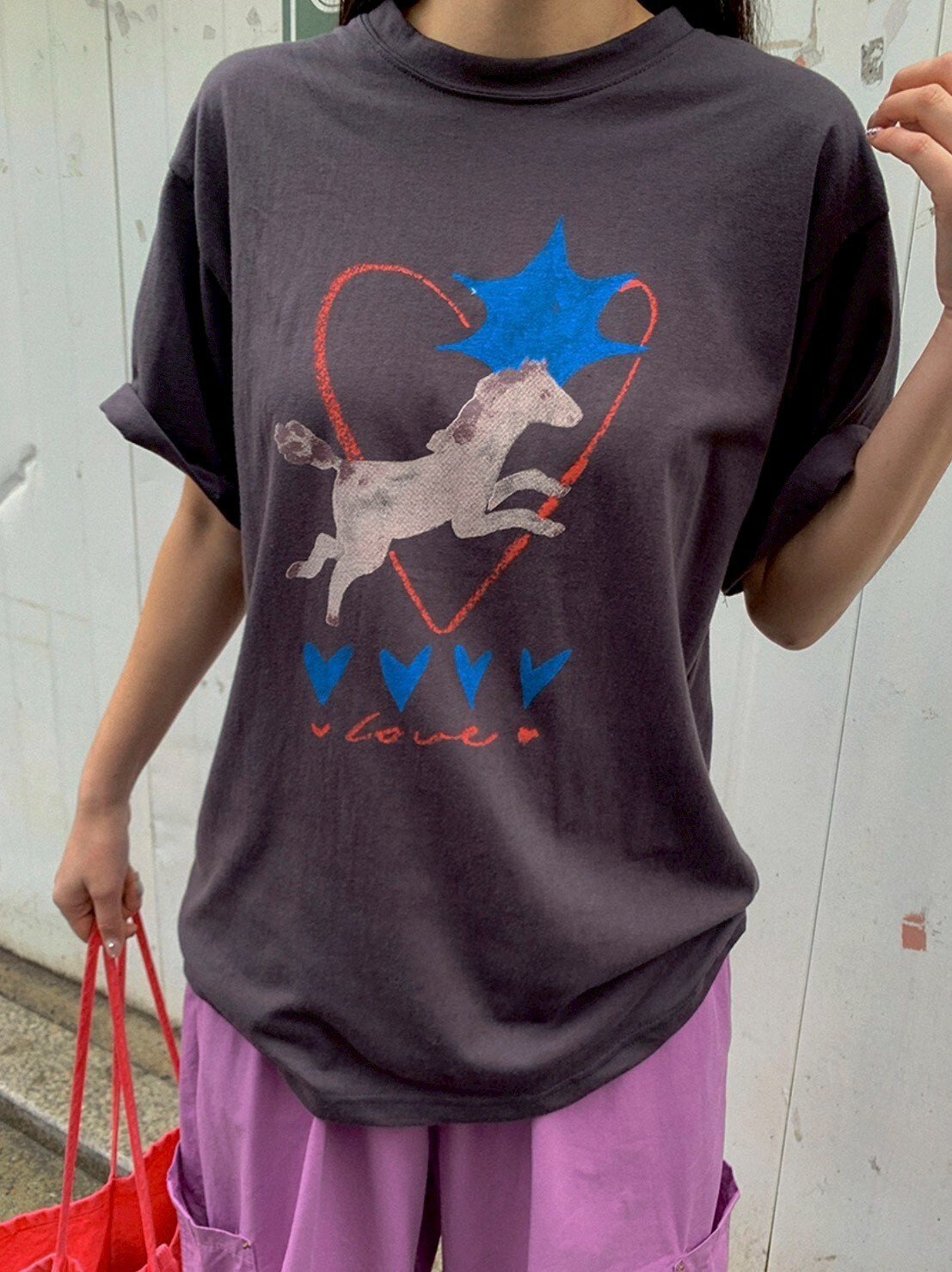 ᴴᴼᵀ ▸▸店長推薦◃◃ 春夏新款/愛心小馬棉質上衣 MANIFEST正韓🇰🇷